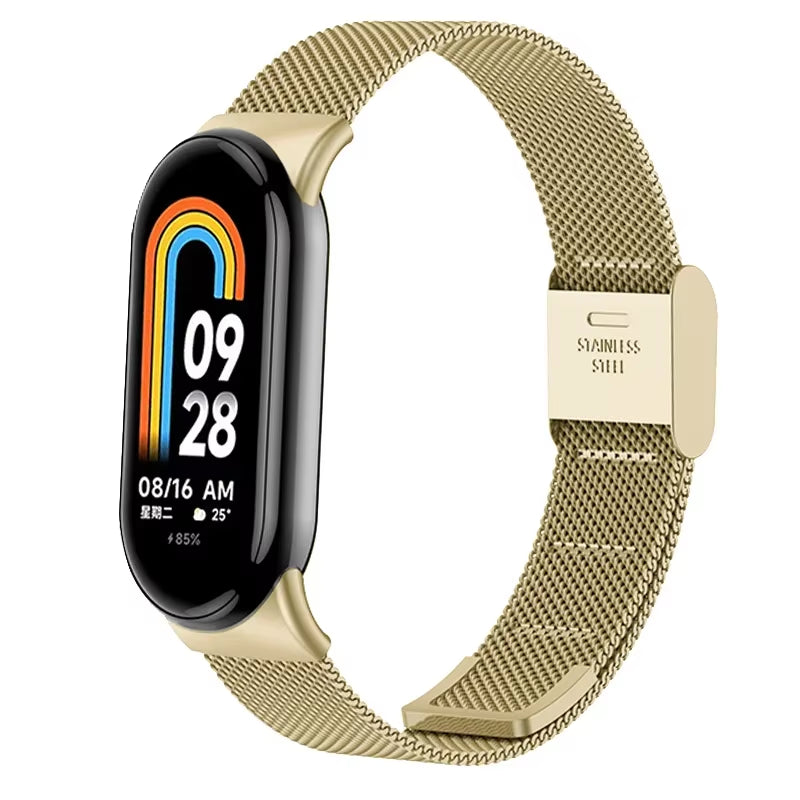 Metal Mesh Stainless Steel Strap for Mi Band 9 Smart Bracelet Replacement Accessories Watchband Miband 8 Smartwatch