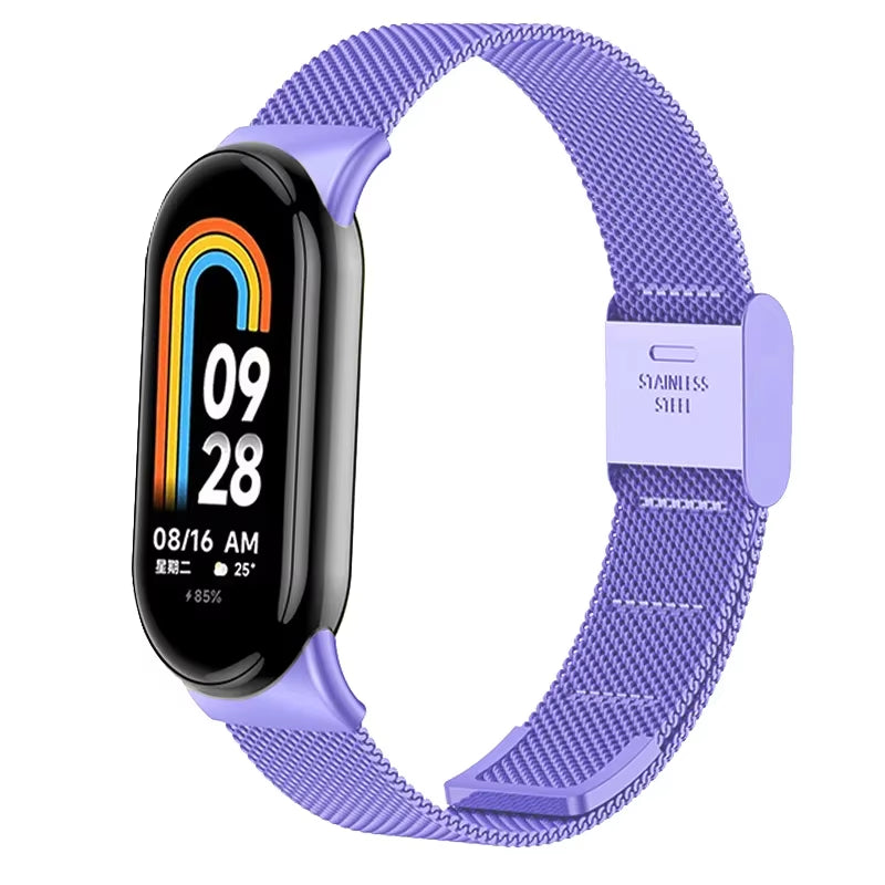 Metal Mesh Stainless Steel Strap for Mi Band 9 Smart Bracelet Replacement Accessories Watchband Miband 8 Smartwatch