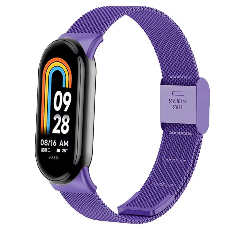 Metal Mesh Stainless Steel Strap for Mi Band 9 Smart Bracelet Replacement Accessories Watchband Miband 8 Smartwatch