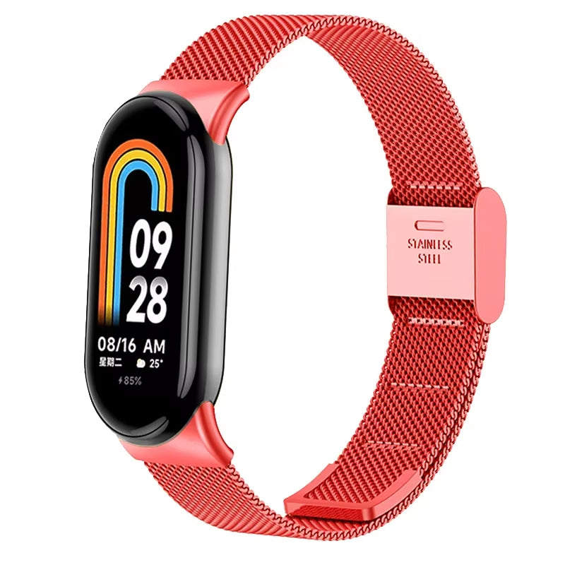 Metal Mesh Stainless Steel Strap for Mi Band 9 Smart Bracelet Replacement Accessories Watchband Miband 8 Smartwatch