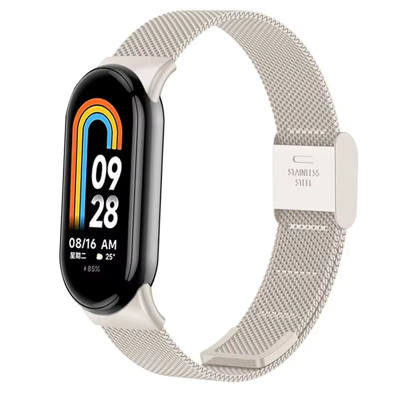Metal Mesh Stainless Steel Strap for Mi Band 9 Smart Bracelet Replacement Accessories Watchband Miband 8 Smartwatch