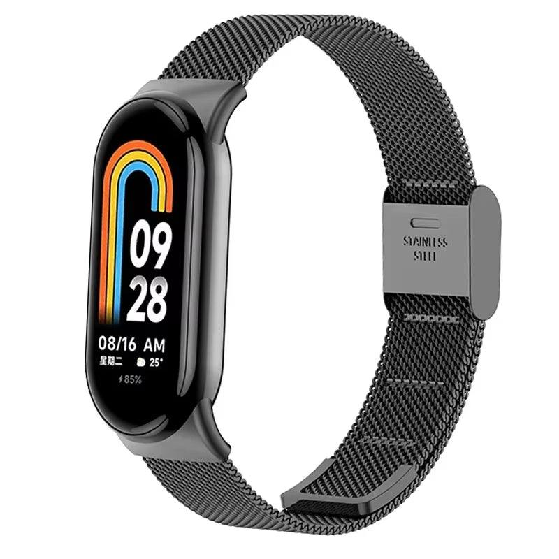 Metal Mesh Stainless Steel Strap for Mi Band 9 Smart Bracelet Replacement Accessories Watchband Miband 8 Smartwatch