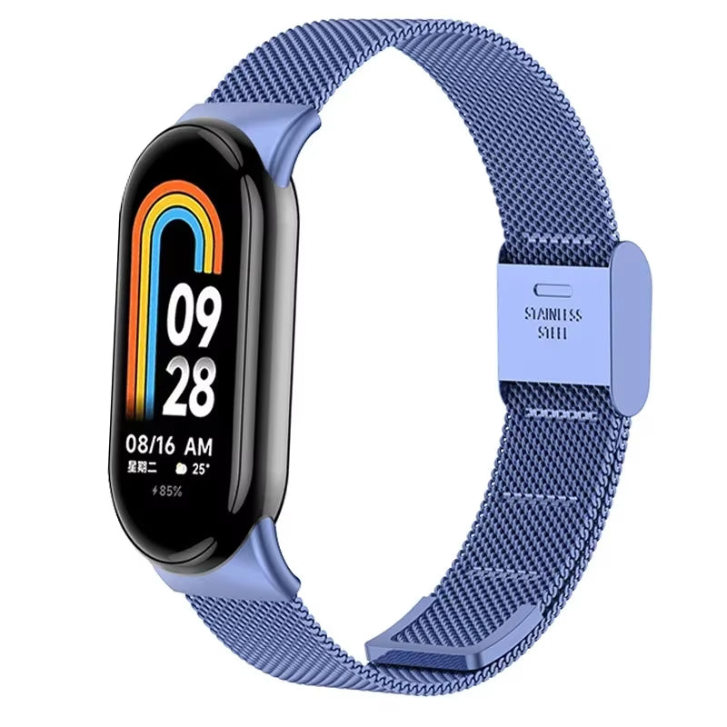 Metal Mesh Stainless Steel Strap for Mi Band 9 Smart Bracelet Replacement Accessories Watchband Miband 8 Smartwatch