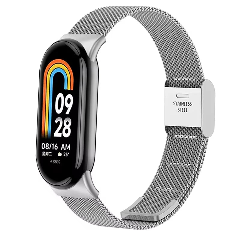 Metal Mesh Stainless Steel Strap for Mi Band 9 Smart Bracelet Replacement Accessories Watchband Miband 8 Smartwatch