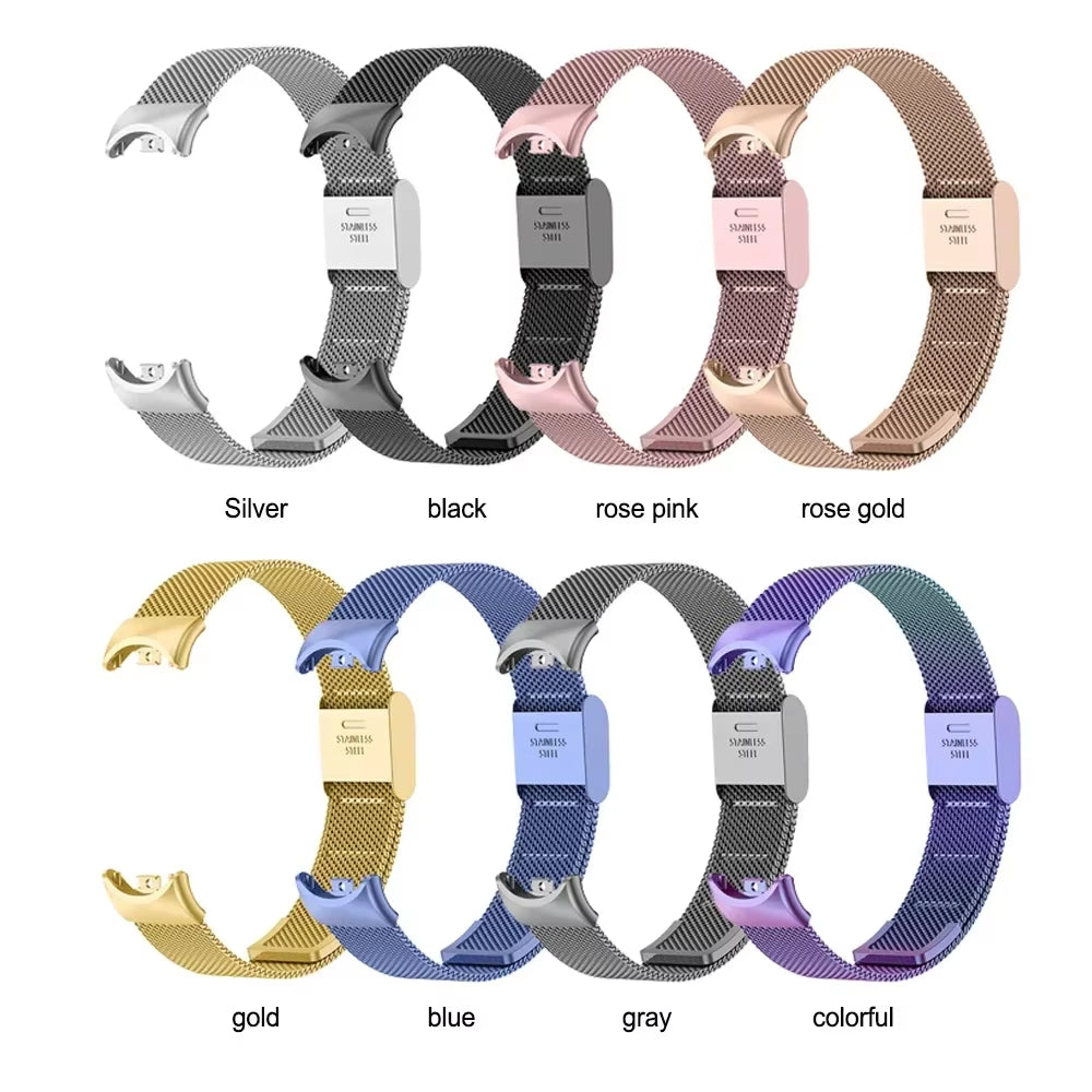 Metal Mesh Stainless Steel Strap for Mi Band 9 Smart Bracelet Replacement Accessories Watchband Miband 8 Smartwatch