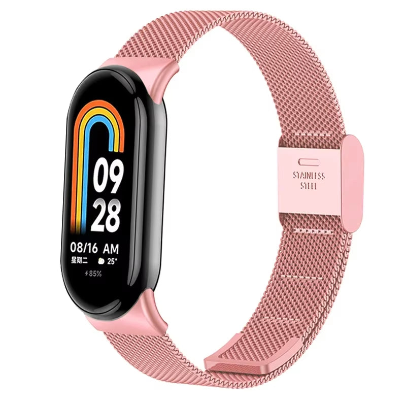 Metal Mesh Stainless Steel Strap for Mi Band 9 Smart Bracelet Replacement Accessories Watchband Miband 8 Smartwatch