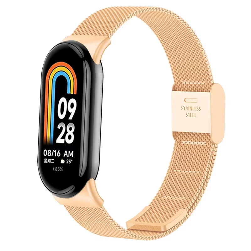Metal Mesh Stainless Steel Strap for Mi Band 9 Smart Bracelet Replacement Accessories Watchband Miband 8 Smartwatch
