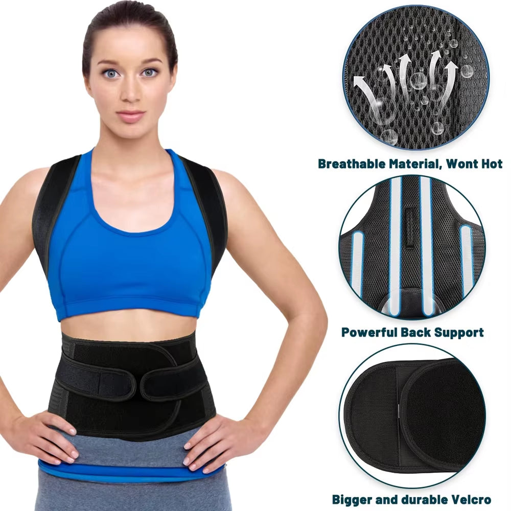 Back Brace Posture Corrector for Women & Men,Back Straightener, Scoliosis and Hunchback Correction,Adjustable Posture Trainer