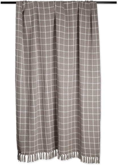 Transitional Checked Plaid Woven Throw, 50X60, Gray