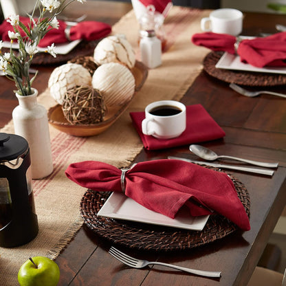 Variegated Tabletop Collection, Napkin Set, 20X20, Tango Red, 6 Piece