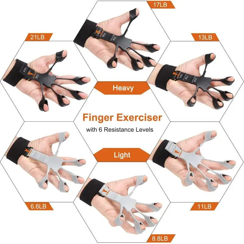 Finger Gripper Finger Exerciser Guitar Finger Exerciser 6 Resistant Levels Recovery Physical Tools Hand Strengthener for Patient