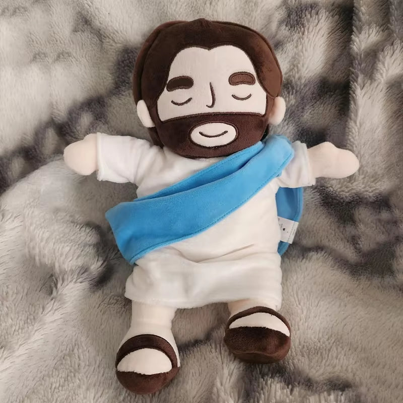 38CM Breathing Jesus Plush Toy Baby Soothing Jesus Doll Four-Gear Adjustment Children Music Sleep Companion Christmas Toy Gifts