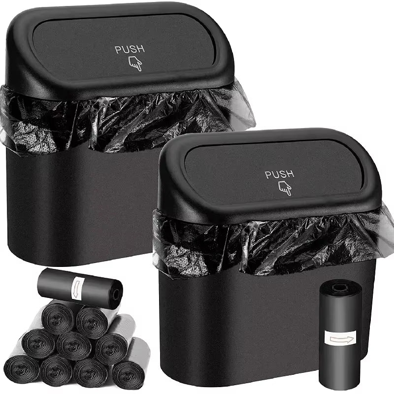 3Pcs Car Trash Can (With Lid) Contains 60 (300) Garbage Bags, Small Car Trash Can, Leak-Proof Mini Car Accessories