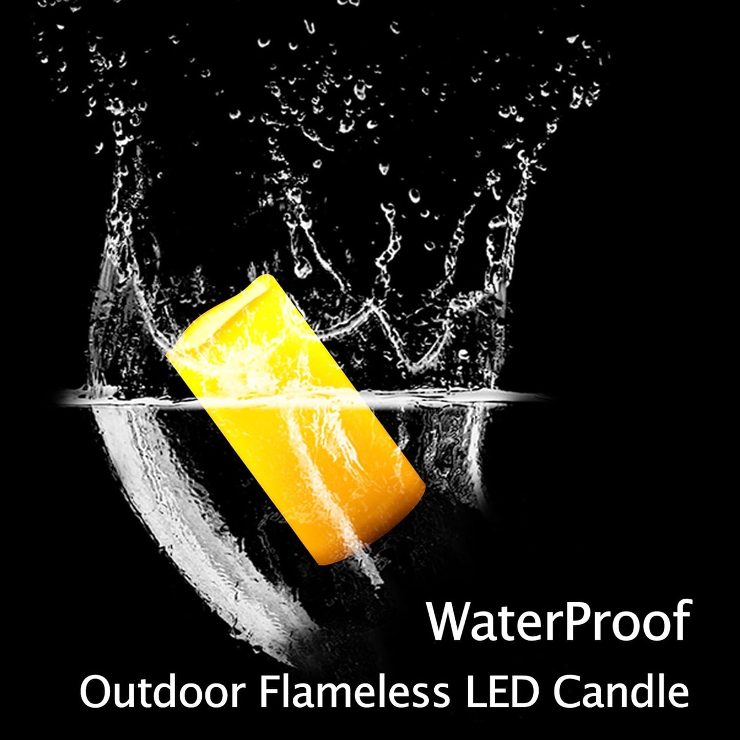 Waterproof Outdoor Battery Operated Flameless Candles with Timer Realistic Flickering Plastic Fake Electric LED Pillar Lights for Lantern Wedding Christmas Decorations 3X6 Inches 2 Pack