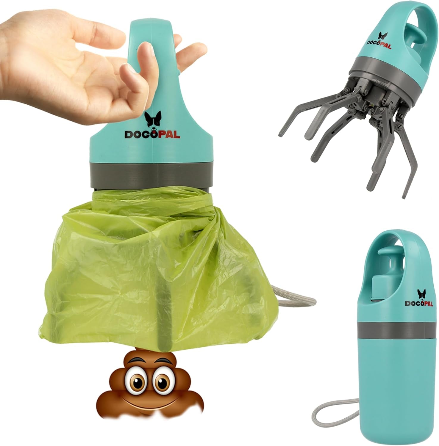 360 Portable Pooper Scooper with Bag Attachment & Dispenser – Lightweight Claw Poop Picker – Ideal for Small & Large Dogs – No-Touch, Hands-Free Waste Removal 2.0