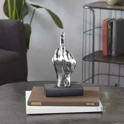 Resin Ornaments of Middle Finger Statue Upright Middle Finger Arts Crafts Desktop Gesture Figurine Sculpture Living Room Dec