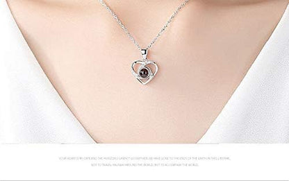 Mothers Day Flower Gifts for Her, Preserved Real Flower Rose with Silver-Tone Heart Necklace I Love You in 100 Languages Gift Set, Enchanted Flower Rose Gifts, Blue