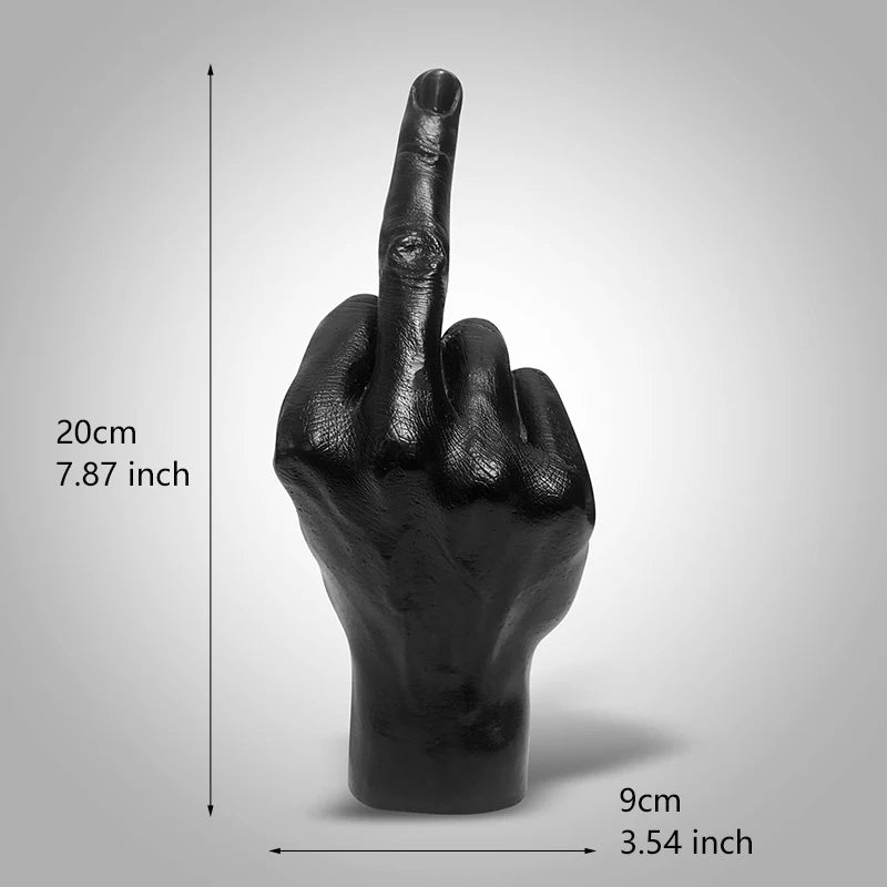 Resin Ornaments of Middle Finger Statue Upright Middle Finger Arts Crafts Desktop Gesture Figurine Sculpture Living Room Dec