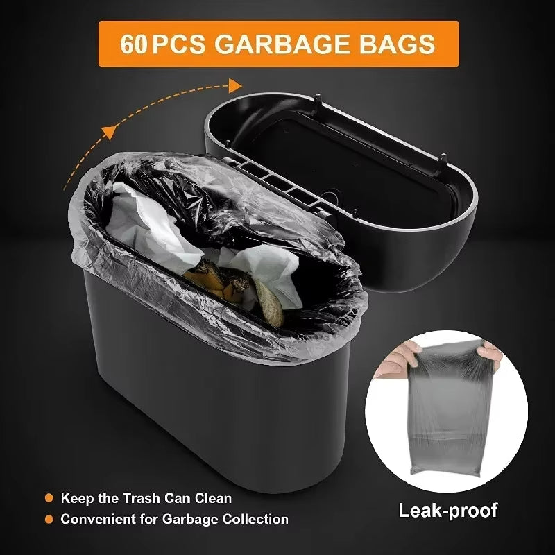 3Pcs Car Trash Can (With Lid) Contains 60 (300) Garbage Bags, Small Car Trash Can, Leak-Proof Mini Car Accessories