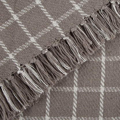 Transitional Checked Plaid Woven Throw, 50X60, Gray